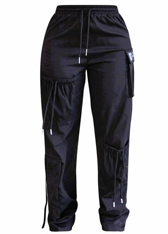 Чорні брюки- 48 розмір PrettyLittleThing карго (300097602)