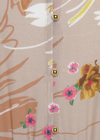 Темно-бежевое повседневный платье Lascana с цветочным принтом