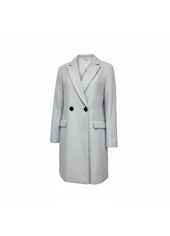 Светло-серое демисезонное Женское двубортное пальто (58684) M Светло-серый M&S