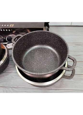 Набір кухонного посуду з мармуровим покриттям EB-9180 8 предметів Edenberg (350348977)