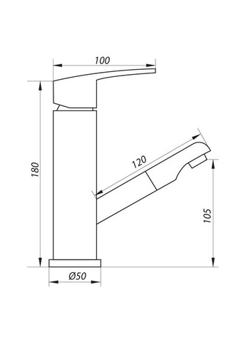 Смеситель для умывальника с выдвижной лейкой LR1055-18 (LL1026) Zerix (362493527)