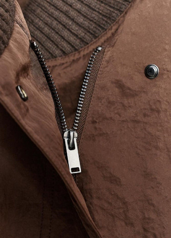 Коричневый женский жакет Zara однотонный - демисезонный