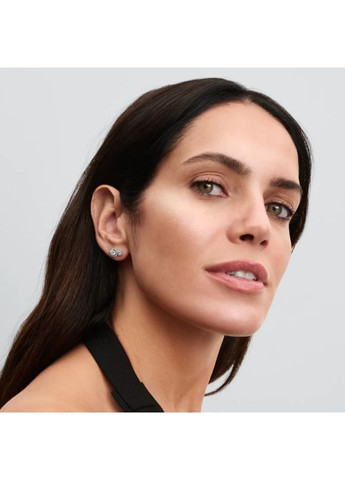 Серебряные серьги Пандора "Объятия сияния" 293774C01 Kabluchka (355346992)