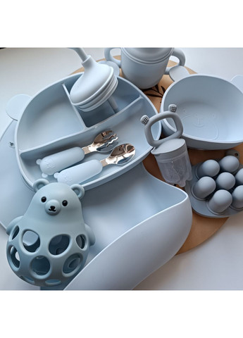 Набір для годування малюка Ведмедик у кольорі Лід 10 од для хлопчика (0316) No Brand (368999992)