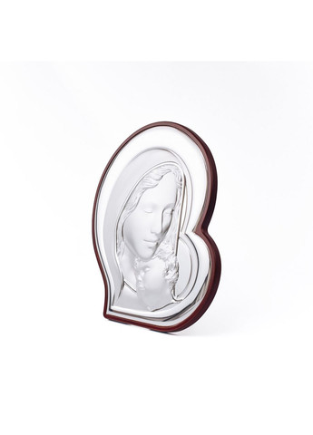Срібна Ікона у формі серця Богородиця з Немовлям 27x31см в італійському іконографічному стилі Prince Silvero (276972685)