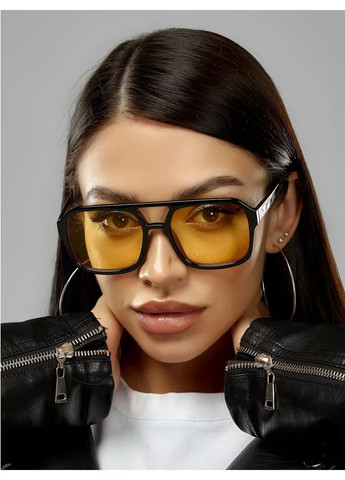 Окуляри сонцезахисні авіатор Sunshine чорні з жовтими лінзами No Brand (316089414)