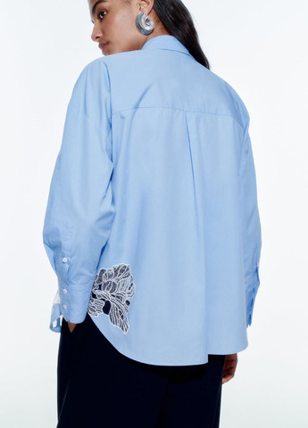 Голубой праздничный рубашка с орнаментом Zara