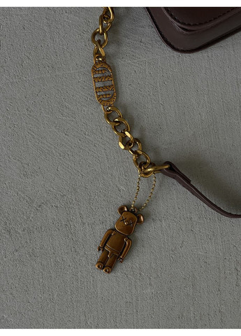 Сумка жіноча класичний клатч бургундський через плече з 2 ременями брелком Bearbrick No Brand (369935386)