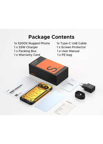 Смартфон S200X 6.72" 12/512ГБ, 2SIM, 10100мА•год, чорний Doogee (367073450)