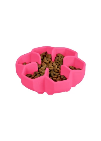 Миска для медленного кормления WAUDOG Silicone, 450 мл, розовый No Brand (394131606)