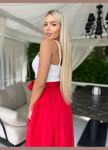 Красная повседневная однотонная юбка женская Україна