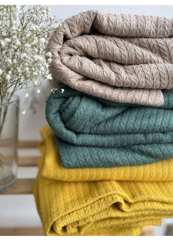 Покрывало Косичка хлопковое цвет горчичный 120х200см ZEINTEX (315347148)