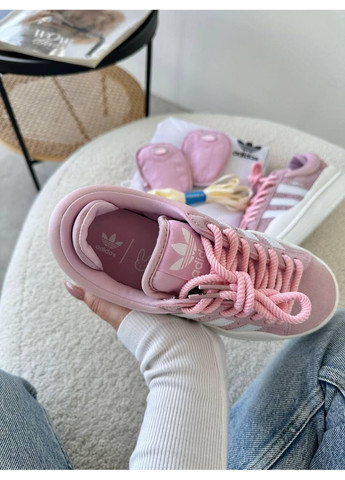 КРОССОВКИ ЖЕНСКИЕ ADIDAS CAMPUS X BAD BUNNY PINK WHITE АДИДАС КАМПУС No Brand розовые демисезоны (367173008)