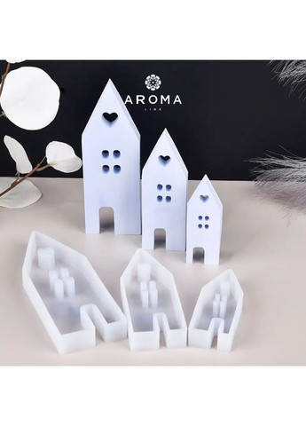 Силиконовая форма для изготовления свечей, мыла и саше "Домик с сердечком" Большая Aroma (316649351)