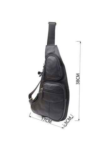 Стильна сумка для чоловіків з великою кількістю кишень із натуральної шкіри 22957 Чорний Vintage (356452101)