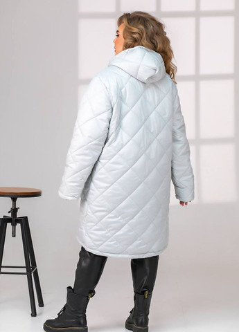Светло-серая зимняя теплая и сильная зимняя куртка куртка-пальто No Brand