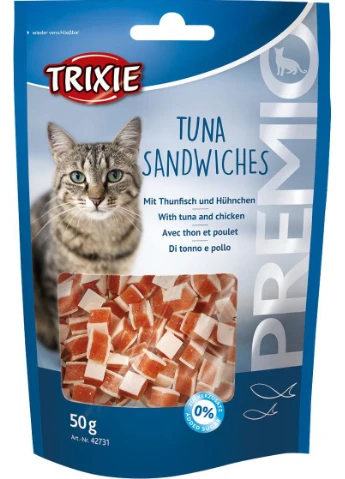 Лакомство Premio Tuna Sandwiches для кошек кубики с тунцем и курицей 50 г Trixie (299722802)