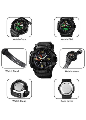 Чоловічий наручний годинник 1520 Чорний Skmei (314483170)