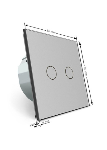 Розумний сенсорний прохідний/перехресний ZigBee вимикач 2 сенсора сірий скло (VL-C702SZ-15) Livolo (371260478)