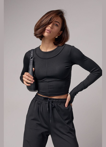 Эластичный женский спортивный костюм - бежевый, M (sku_22135) No Brand (315391079)