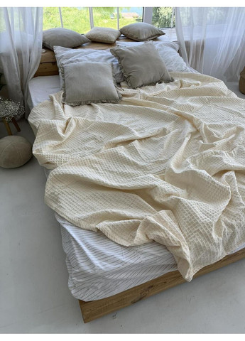 Покрывало Greece вафельное хлопковое цвет молочный 160х210 см ZEINTEX (315347331)