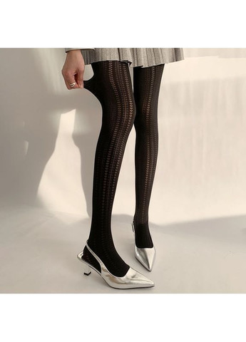 Колготы женские в сеточку с узором черные (XS - L) No Brand Колготки (368894062)