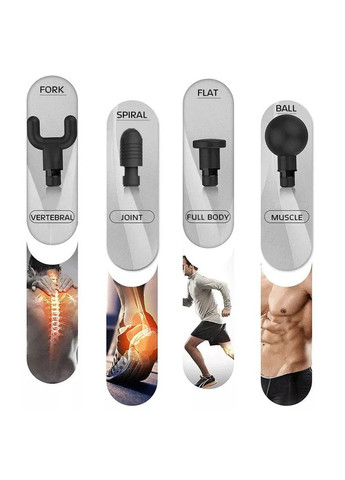 Массажный ударный пистолет триггерных точек A2 (4 насадки) сенсорный Черный Phoenix (336381403)