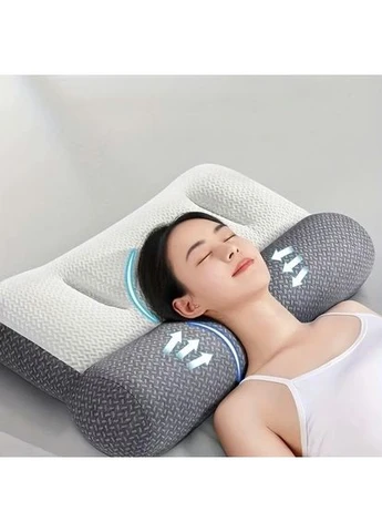 Ортопедична подушка для шиї Cervical Pillow Reverse Arch Latex Traction Pillow подушка з тягою для шийного відділу, гречка, No Brand (396518516)
