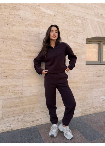 Женский спортивный костюм из флиса: кофта с высоким воротником и брюки на резинке. MonCher (360429028)