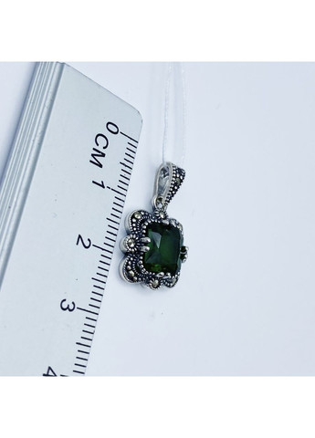 Кулон срібний із зеленим кварцем та марказитом 2,56 г No Brand (369737122)