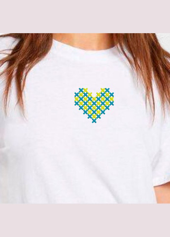 Футболка з вишивкою серце жіноча (423166-16-4) No Brand - (330821066)