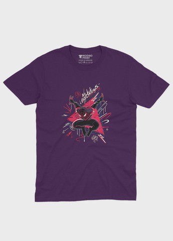 Фіолетова демісезонна футболка для хлопчика з принтом супергероя - людина-павук (ts001-1-dby-006-014-049-b) Modno