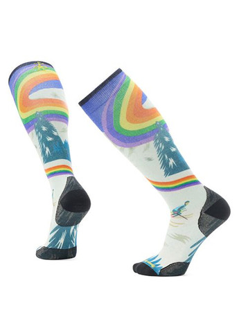 Термошкарпетки Ski Zero Cushion Rainbow Trails Print OTC Білий-Блакитний Smartwool (366664973)