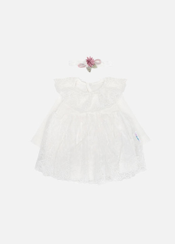 Сукня з пов'язкою для дівчинки колір білий ЦБ-00243084 Minilay (282924691)