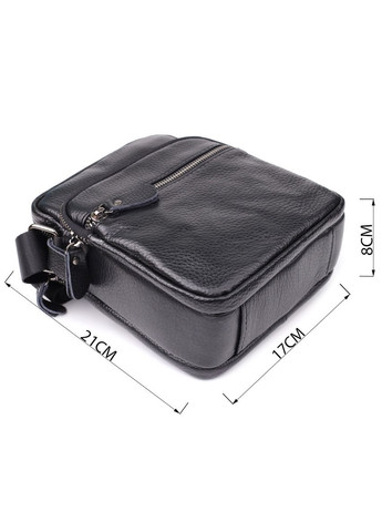 Чоловічі сумки на плече з натуральної шкіри 23020 Чорний Vintage (361679957)