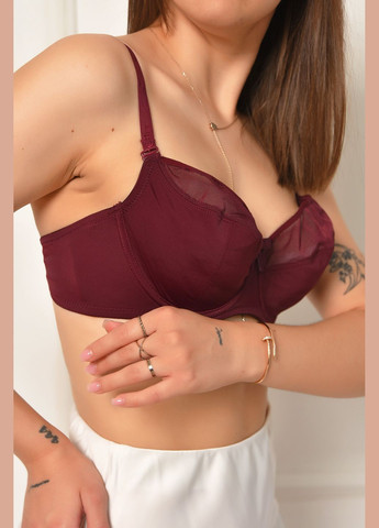 Бордовий бюстгалтер жіночий бордового кольору чашка с Let's Shop поліестер