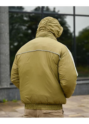 Оливкова зимня стильна чоловіча куртка утеплена зимова олива No Brand