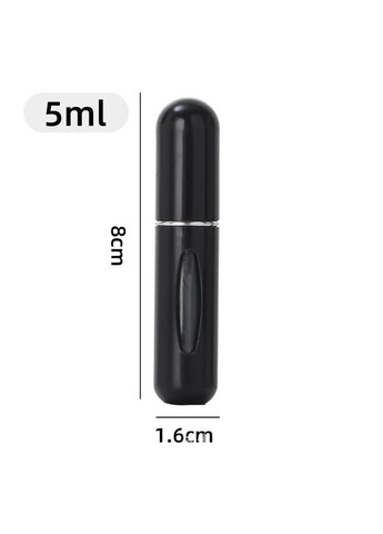 Многоразовый алюминиевый флакон-атомайзер для духов с пульверизатором и заправкой снизу 5 мл черный No Brand (346122742)