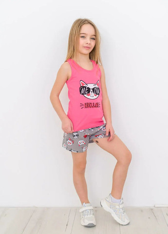 Комбинированный летний комплект для девочки на лето майка и шорты No Brand