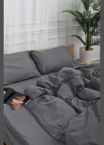 Комплект постельного белья полуторный евро 160х220 наволочки 4х50х70 Бязь Gold Люкс (MS-820001136) Moon&Star Gray (285716839)