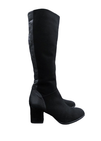 Зимние классические женские зимние сапоги на каблуке деловой стиль 40 (26,5 см) черные Grand Style плетение