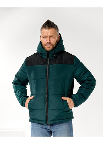 Изумрудная мужская зимняя куртка с капюшоном и синтепоном — замеры в описании GD/GL Модний простір