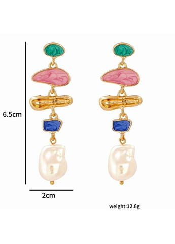 Серьги бижутерия длинные Многоцветные стразы No Brand (361081033)