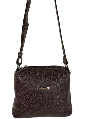 Жіноча наплічна шкіряна сумка темно-коричнева Borsacomoda (369960171)