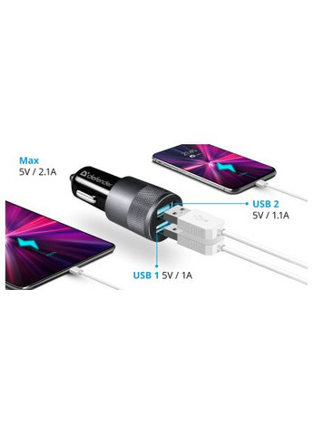 Зарядное устройство (83821) Defender 2xUSB 12W (2xUSB-A) 2.1A UCA-21 (369879723)
