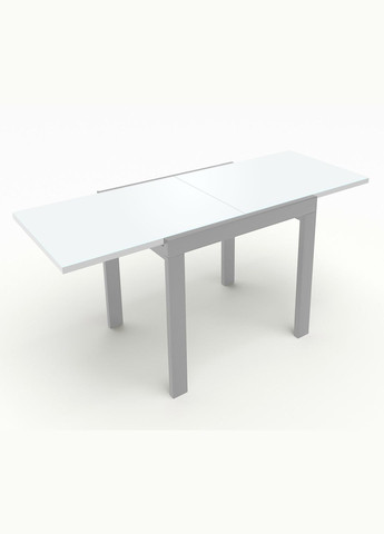 Стіл обідній розкладний Слайдер 815 Сірий/Скло біле (10000132) Fusion Furniture (341525545)