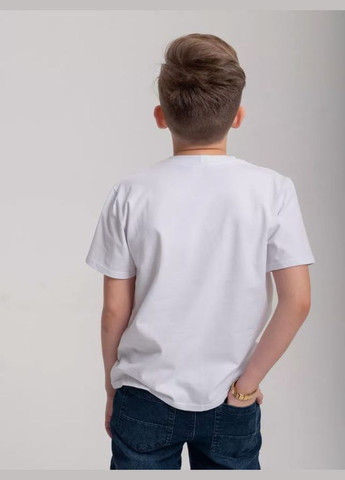 Белая демисезонная футболка белая детская "вышиванка" Malta