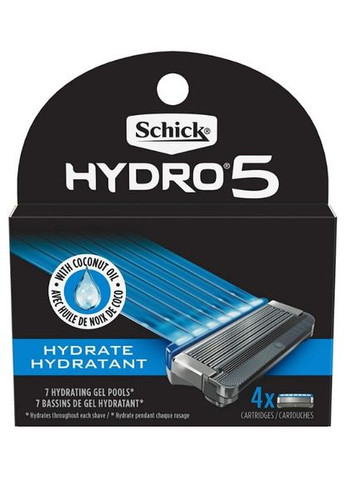 Сменные картриджи для бритья для мужчин Hydro 5 Men's Razor Blade Refills 4шт (без коробки) Schick (293515316)