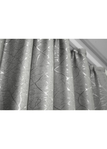 Комплект готових штор Льон Савана № 635ш Сірий 150х275 см 2 шт (30-389) VR-Textil (298122829)