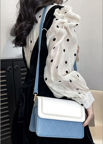 Женская сумка 6037 кросс-боди бело голубая No Brand (303323058)